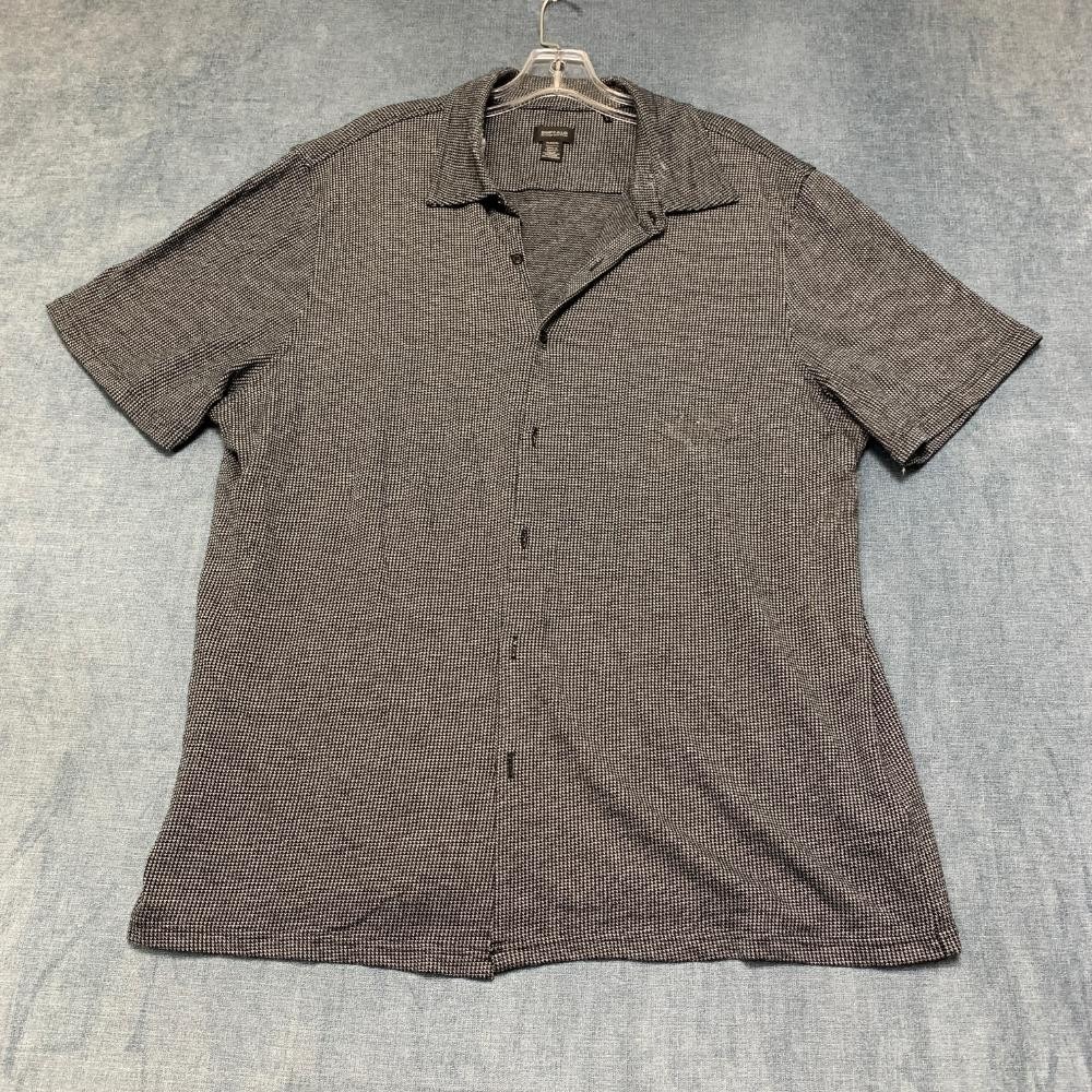 Buffalo David Bitton Shirt Mens Large Black White Houndstooth Casual Button Up
